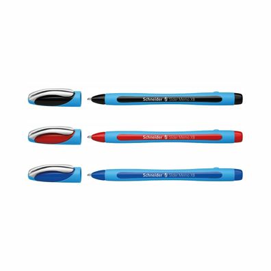 Kugelschreiber Schneider Slider Memo XB - 3er-Set Schwarz, Rot, Blau