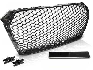 Grill AUDI A4 B9 15-19 Glänzend Schwarz RS-STIL