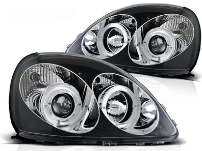 Scheinwerfer Dual Halo Felgen TOYOTA YARIS 04 99-09 03 ANGEL EYES Schwarz