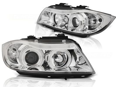 Scheinwerfer Dual Halo Felgen BMW E90/ E91 03 05-08 08 ANGEL EYES CCFL CHROME