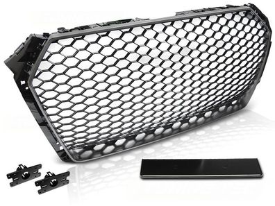 Grill Audi A4 B9 15-19 Matt Grau Silber RS Style