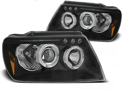 Scheinwerfer Dual Halo Felgen Chrysler JEEP GRAND Cherokee 99-05 05 ANGEL EYES BLACK