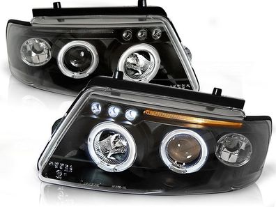 Scheinwerfer Dual Halo Felgen VW PASSAT B5 3B 11 96-08 00 ANGEL EYES Schwarz