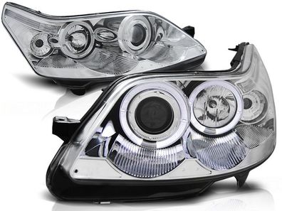 Scheinwerfer Dual Halo Felgen Citroen C4 04-10 ANGEL EYES CHROME