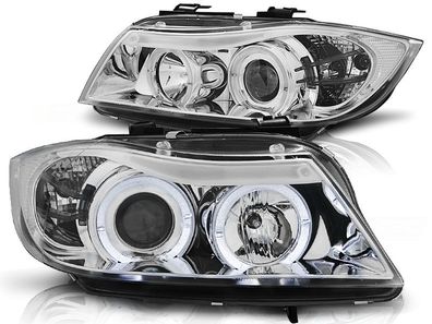 Scheinwerfer Dual Halo Felgen BMW E90/ E91 03 05-08 08 ANGEL EYES CHROME