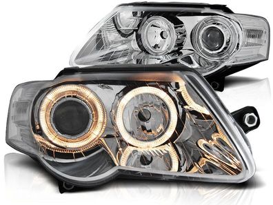 Scheinwerfer Dual Halo Felgen VW PASSAT B6 3C 03 05-10 ANGEL EYES CHROME