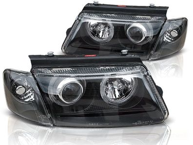 Scheinwerfer Dual Halo Felgen VW PASSAT B5 3B 11 96-08 00 ANGEL EYES Schwarz