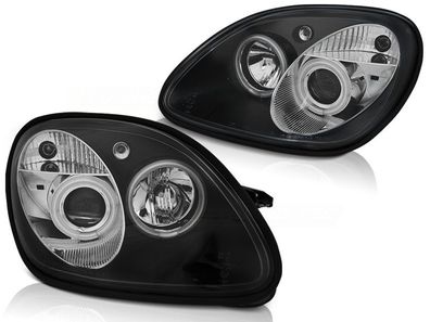 Scheinwerfer Dual Halo Felgen Mercedes R170 SLK 04 96-04 ANGEL EYES Schwarz