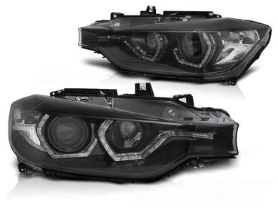 Scheinwerfer Tagfahrlicht BMW F30/ F31 10 11 - 05 15 ANGEL EYES LED BLACK DRL