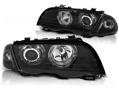 Scheinwerfer Dual Halo Felgen BMW E46 05 98-08 01 S/ T ANGEL EYES LED Schwarz