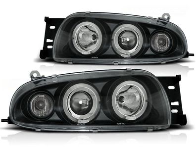 Scheinwerfer Dual Halo Felgen FORD FIESTA MK4 10 95-08 99 ANGEL EYES Schwarz