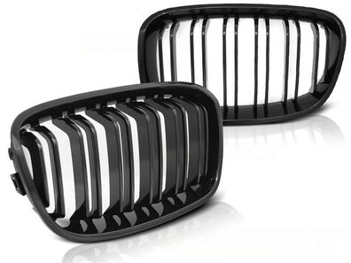 Grill BMW F20 F21 11-12 14 Glänzend Schwarz Doppelstange M-LOOK