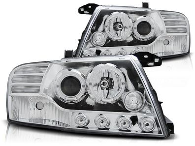 Scheinwerfer mit Standlicht Mitsubishi PAJERO V60 00-06 ANGEL EYES CHROME