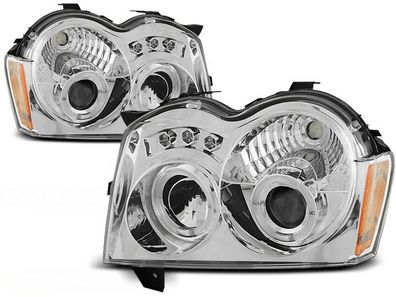 Scheinwerfer Dual Halo Felgen Chrysler JEEP GRAND Cherokee 05-08 ANGEL EYES CHROME