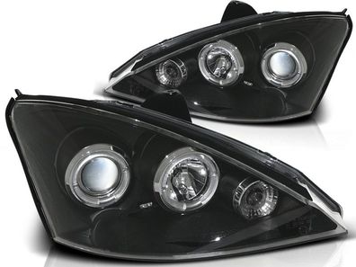 Scheinwerfer Dual Halo Felgen FORD FOCUS 11 01-10 04 ANGEL EYES Schwarz