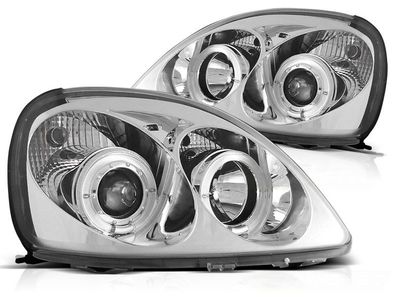 Scheinwerfer Dual Halo Felgen TOYOTA YARIS 04 99-09 03 ANGEL EYES CHROME