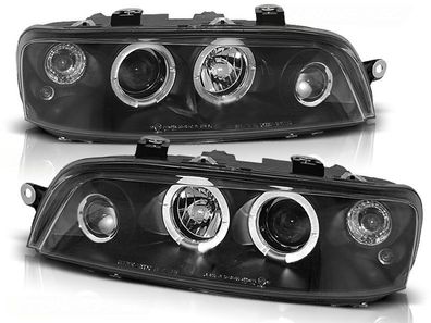 Scheinwerfer Dual Halo Felgen FIAT PUNTO 2 10 99-06 03 ANGEL EYES Schwarz