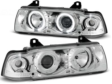 Scheinwerfer Dual Halo Felgen BMW E36 12 90-08 99 ANGEL EYES CHROME