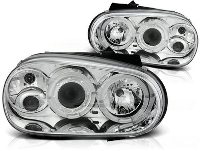 Scheinwerfer Dual Halo Felgen VW GOLF 4 09 97-09 03 ANGEL EYES CHROME