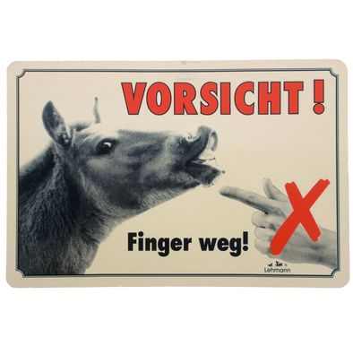 Stalltafel, Hinweisschild "Vorsicht! Finger weg!", Kunststoff Boxenschild, Fehler