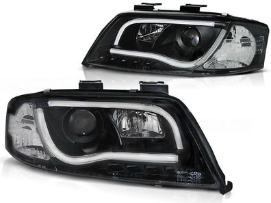 Scheinwerfer Tagfahrlicht AUDI A6 06 01-05 04 TUBE LIGHTS TRU DRL Schwarz