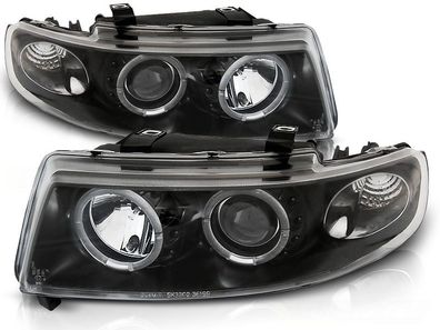 Scheinwerfer Dual Halo Felgen SEAT LEON / TOLEDO 04 99-08 04 ANGEL EYES Schwarz