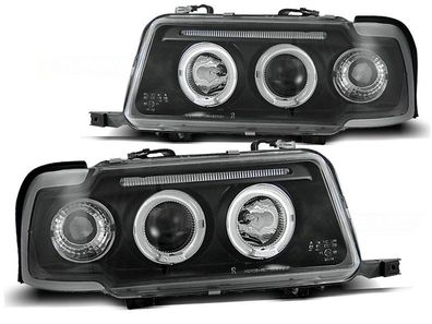 Scheinwerfer Dual Halo Felgen AUDI 80 B4 09 91-04 96 ANGEL EYES Schwarz