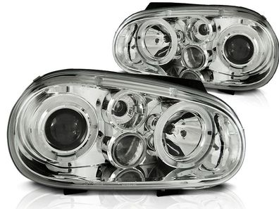 Scheinwerfer Dual Halo Felgen VW GOLF 4 09 97-09 03 ANGEL EYES CHROME