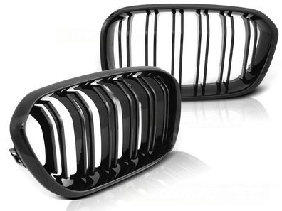 Grill BMW F20 F21 LCI 15-18 Glänzend Schwarz Doppelstange