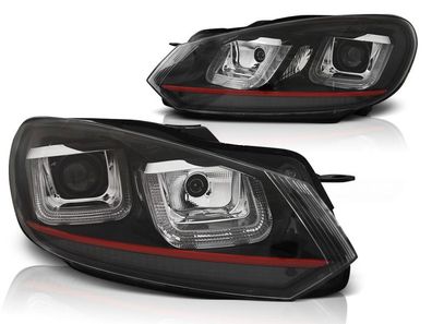 Scheinwerfer Tagfahrlicht VW GOLF 6 08-12 U-TYPE BLACK RED LINE DRL