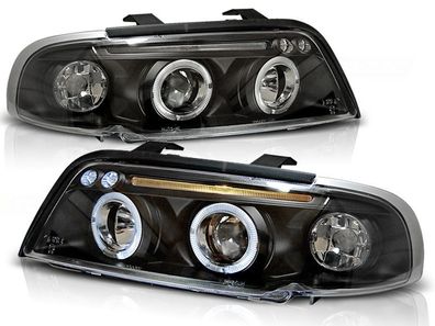 Scheinwerfer Dual Halo Felgen AUDI A4 11 94-12 98 ANGEL EYES Schwarz