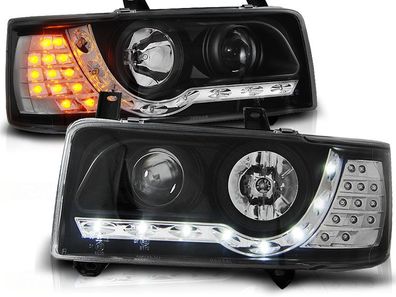 Scheinwerfer mit Standlicht VW T4 90-03 03 Transporter Schwarz LED Anzeige