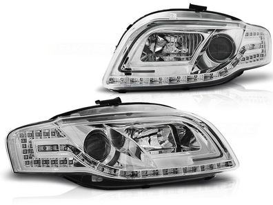 Scheinwerfer mit Standlicht AUDI A4 B7 11 04-03 08 LED TUBE LIGHTS CHROM