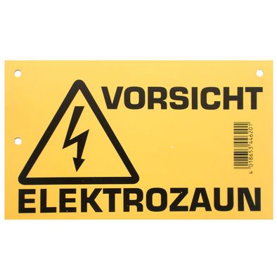 Warnschild "Vorsicht Elektrozaun", Weidezaunschild, Sicherheitsschild Stromzaun