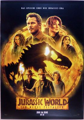 Jurassic World 3 - Original Kinoplakat A0 - Hauptmotiv - Chris Pratt - Filmposter