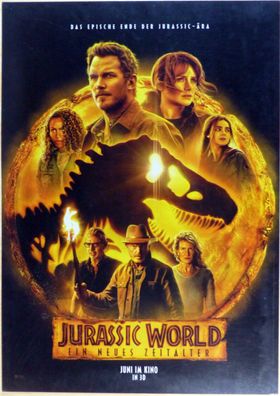 Jurassic World 3 - Original Kinoplakat A1 - Hauptmotiv - Chris Pratt - Filmposter