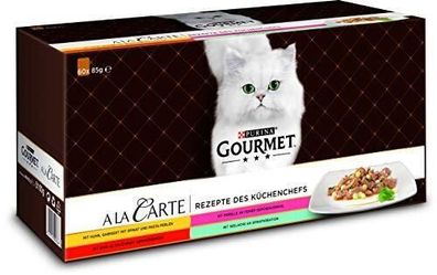 PURINA Gourmet A la Carte Katzenfutter Nass Sorten-Mix 60er Pack 60 x 85g
