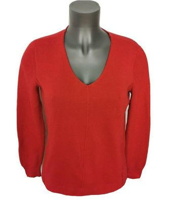 Roter Damen Pullover Gr. XS v. Esprit V-Ausschnitt 100% Baumwolle