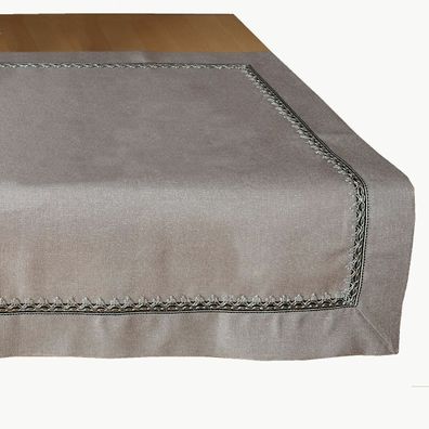 Tischdecke 85 x 85 cm grau Mitteldecke Tischdeko edel modern hellgrau silber