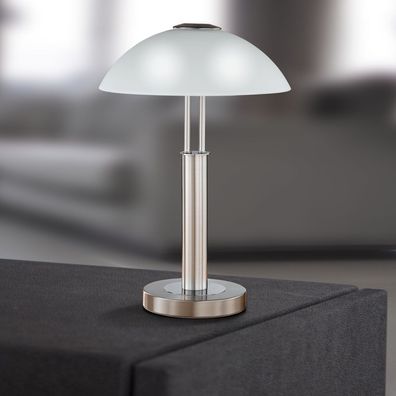 Touch Tisch Leuchte ?420mm | Dimmbar | Klassisch | Silber | Glas | Edelstahl | Nacht