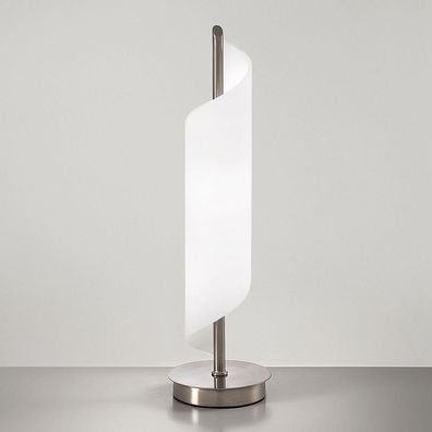 Modern Tisch Leuchte ?320mm | Weiß | Glas | Edelstahl | Nacht Lampe Mundgeblasen Nac