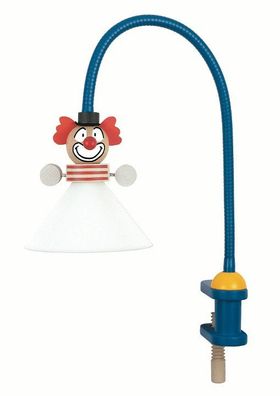 Clown Klemm Leuchte ?400mm | Blau | Büro Lampe Lese Flex Arm Bürolampe Büroleuchte K