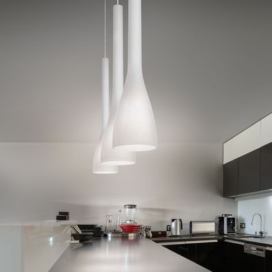 Retro Hänge Leuchte Ø145mm | Modern | Weiß | Glas | Pendel Lampe Hängelampe Hängeleu