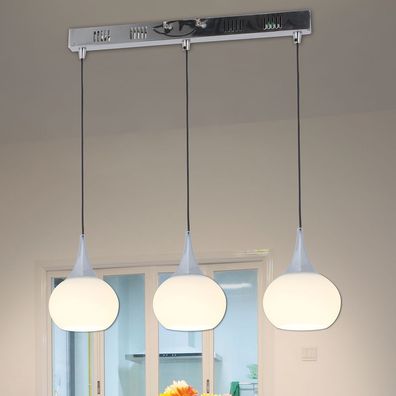 Retro Hänge Leuchte Ø130mm | LED | Modern | Weiß | Chrom | Glas | Pendel Lampe Hänge