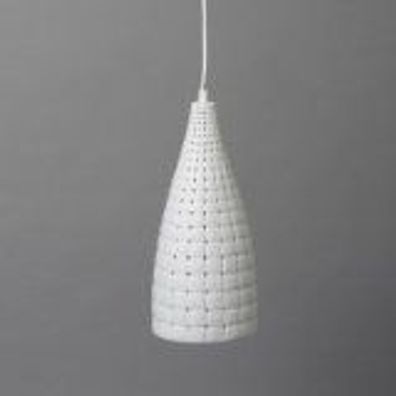 Keramik Hänge Leuchte Ø150mm | Landhaus | Rustikal | Weiß | Pendel Lampe Porzellan H