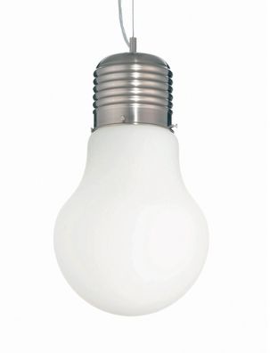 Glüh Birne Hänge Leuchte Ø300mm | Design | Weiß | Glas | Pendel Lampe Hängelampe Hän
