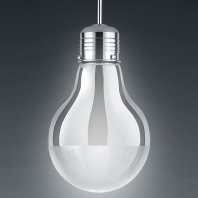 Glüh Birne Hänge Leuchte Ø280mm | Modern | Chrom | Glas | Pendel Lampe Hängelampe Hä