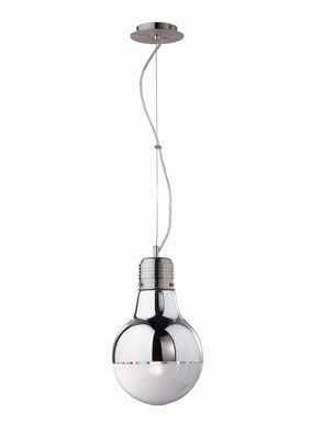 Glüh Birne Hänge Leuchte Ø220mm | Design | Chrom | Glas | Pendel Lampe Hängelampe Hä