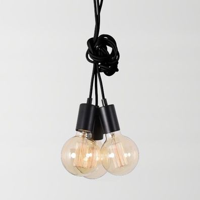 Glüh Birne Hänge Leuchte Design | Retro | Schwarz | Alu | Pendel Lampe Loft Spider H