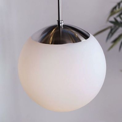 Glas Kugel Hänge Leuchte Ø200mm | Modern | Weiß | Pendel Lampe Hängelampe Hängeleuch